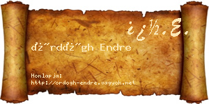 Ördögh Endre névjegykártya